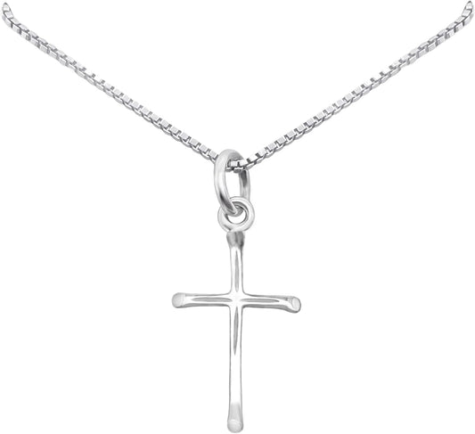 Delicate and Dainty Tiny Sterling Silver Cross Necklace for Women, Gift Necklace for Teens, Godmother Gift, Goddaughter Gift Necklace, 18 Inches