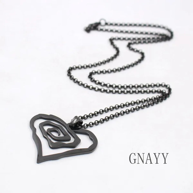 Black Marilyn Manson Heart ROSE Charm NEW MM Rose TOP round Chain 18-36Inch Necklace
