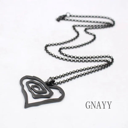 Black Marilyn Manson Heart ROSE Charm NEW MM Rose TOP round Chain 18-36Inch Necklace