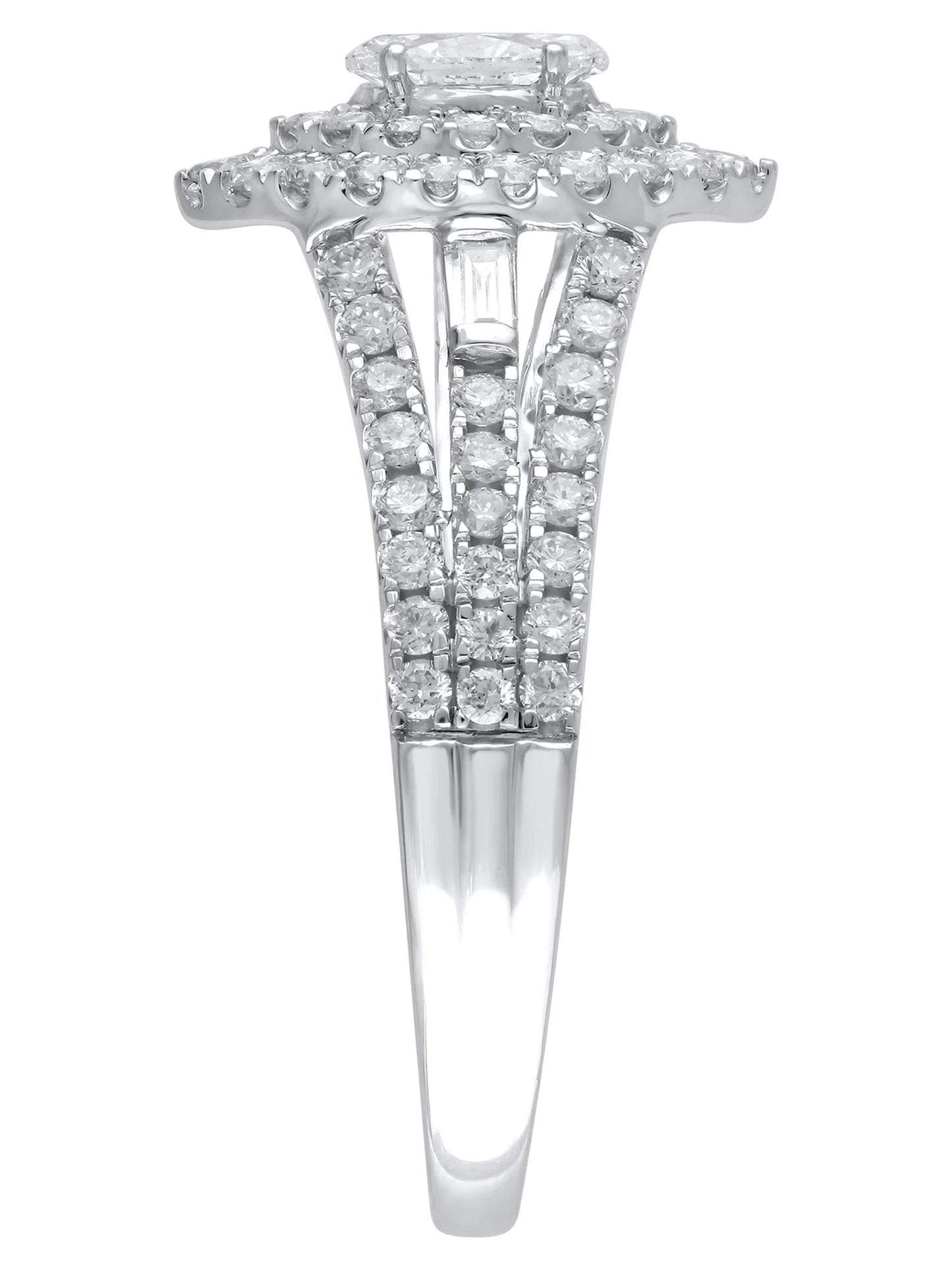1 Carat T.W. (I2 Clarity, H-I Color)  Marquise Cut Diamond Engagement Ring in 10Kt White Gold, Size 8