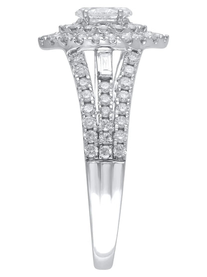 1 Carat T.W. (I2 Clarity, H-I Color)  Marquise Cut Diamond Engagement Ring in 10Kt White Gold, Size 8