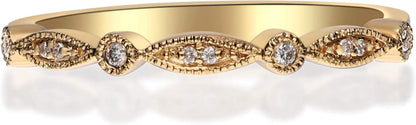 14K Yellow Gold Natural White Diamond Ring for Women Holiday Gifts | Ethically, Authentically & Organically Sourced (Round-Cut) Shaped Diamond Hand-Crafted Jewelry for Her | Diamond Ring for Women Holiday Gifts
