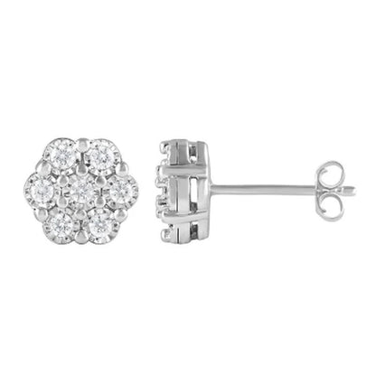0.50 CT. T.W. Diamond Pendant & Earring Set in 14K White Gold