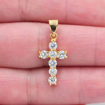 Women Multicolor Cubic Zirconia CZ Cross Pendant Gift For Girl