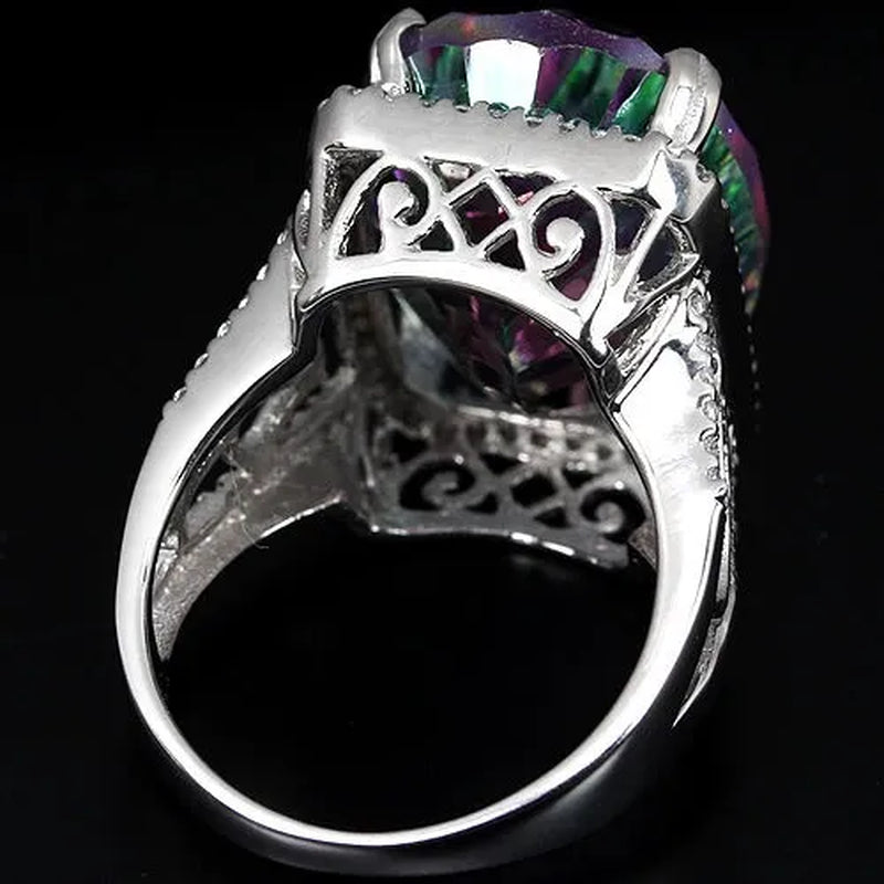 Fashion Classic Lady'S Multicolor Sapphire Jewelry Ring Size 6-10