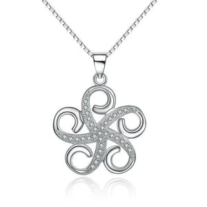 Majesty Diamonds MDS170397 White Zircon Swirl Fancy Pendant Necklace in .925 Sterling Silver