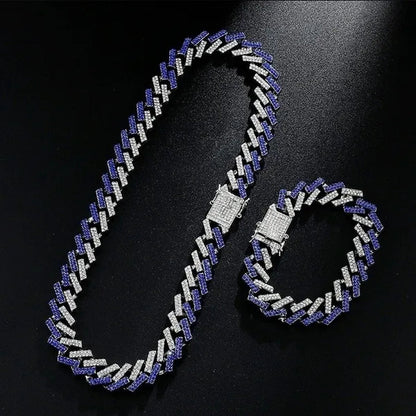 Iced Out Cuban Link Chain Necklace Chain Hip Hop Jewelry Choker Gold Silver Chain for Men Rapper Necklaces Bracelet 8-30 Inch