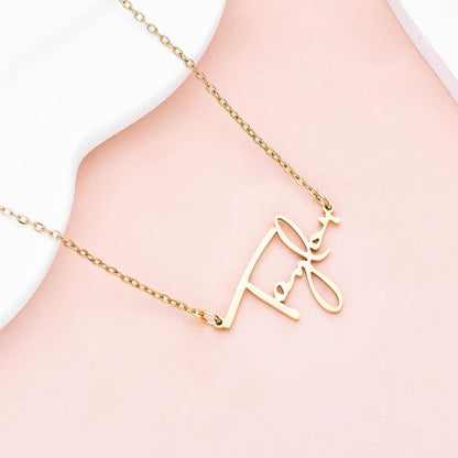 Signature Necklace Gold Name Pendant Inspired by Album Women Stainless Steel Necklace Choker for Fans
