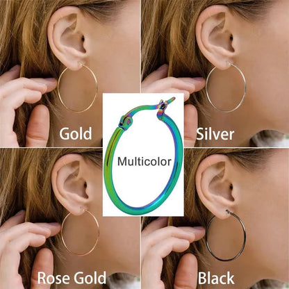Large Hoop Earrings for Women Gorgeous Hypoallergenic 316L Stainless Steel Hoop Earrings for Girls