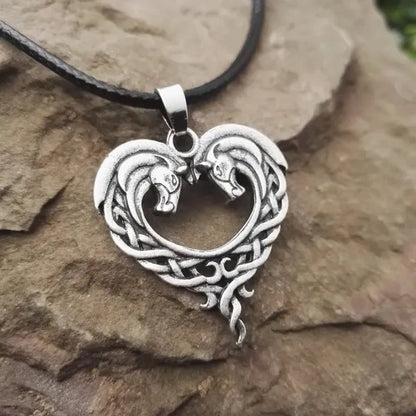Fantasy Celtic Horse Lords Necklace Bronze Celtic Horse Heart Pendant