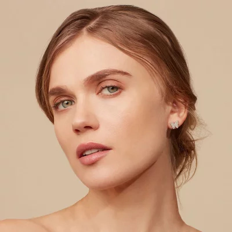 0.25 CT. T.W. Diamond Butterfly Earrings in Sterling Silver