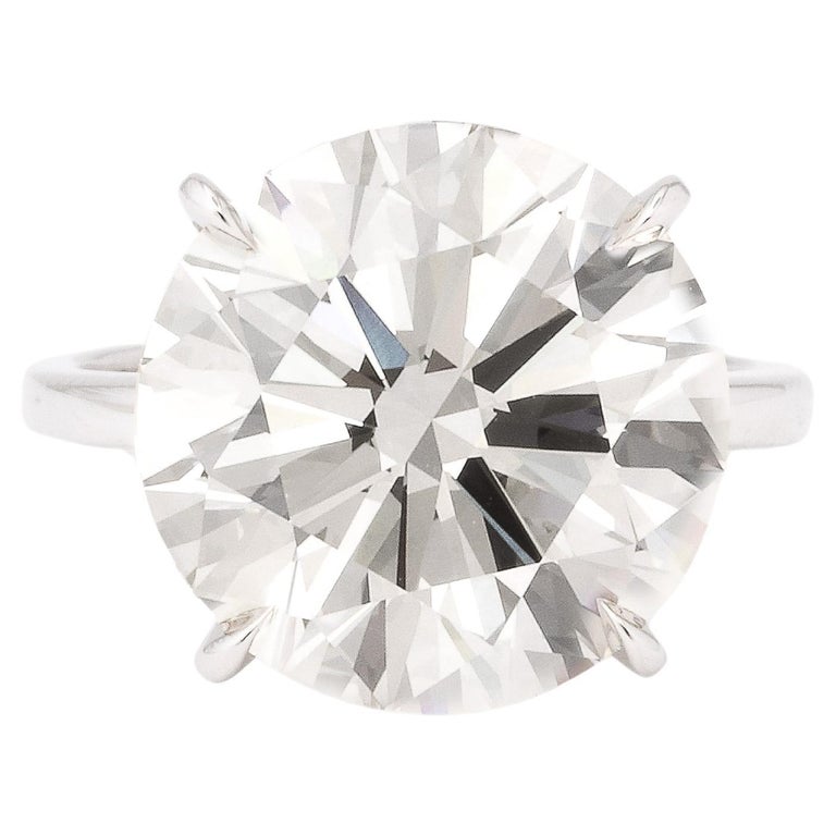 11 Carat GIA Certified Round Brilliant Diamond Platinum Engagement Ring